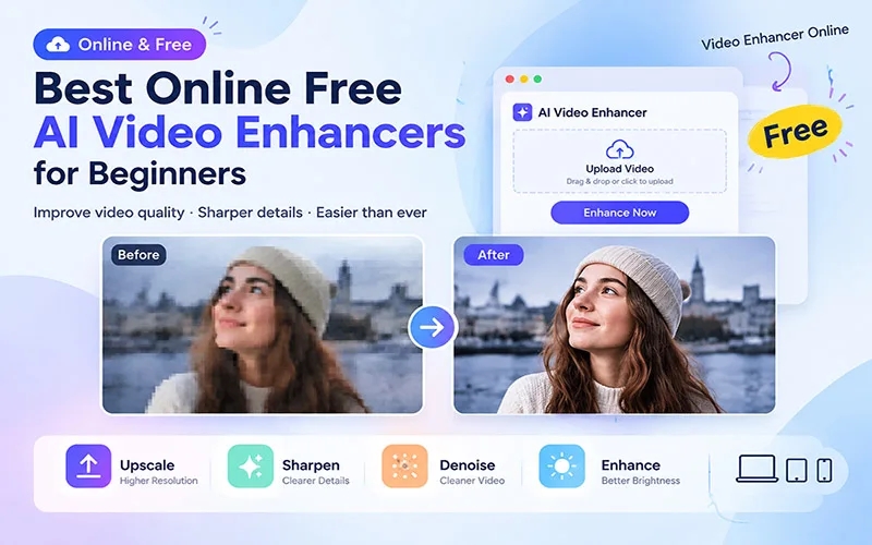 Best Online Free AI Video Enhancers for Beginners in 2026